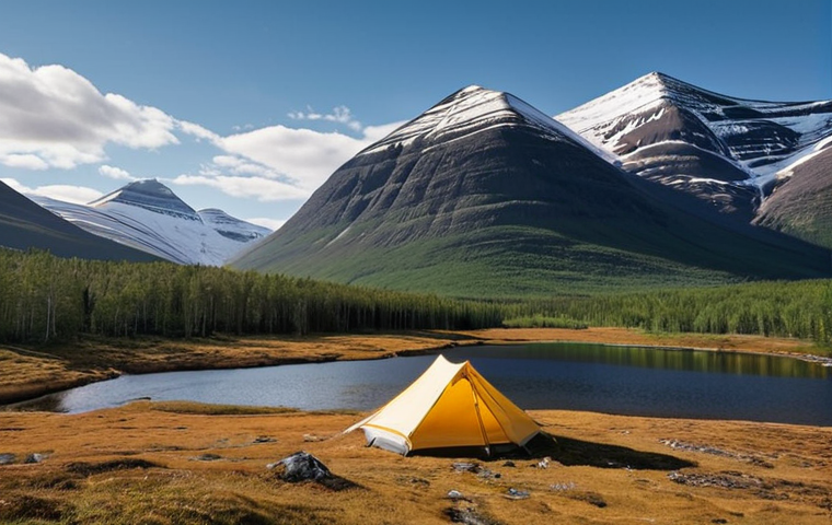 **Prompt:** A lone hiker standing amidst the vast, serene wilderness of Kungsleden in Northern Sweden. Snow-capped mountains rise majestically in the background, a clear river meanders through a sparse birch forest, and a discreet tent is pitched by its bank under a sky filled with countless stars, hinting at the freedom of Allemansrätten. The overall atmosphere conveys profound connection to nature and tranquil solitude.