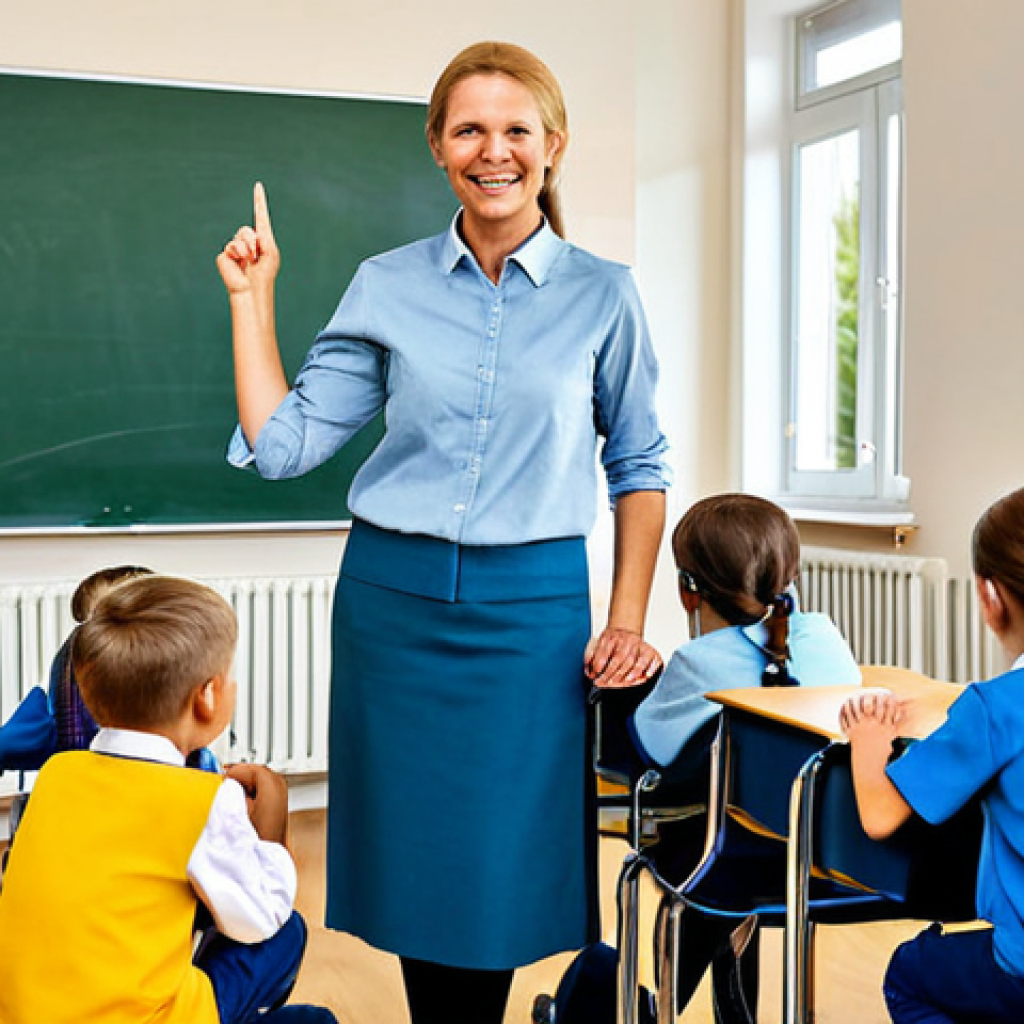 스웨덴에서의 교육 자원봉사 - Volunteer in a Classroom**
"A smiling, fully clothed volunteer teacher wearing modest attire, assis...