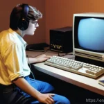 스웨덴의 게임 산업 - **"The Genesis of Gaming Innovation: 1980s Swedish Developer"**
    A highly detailed, realistic ill...